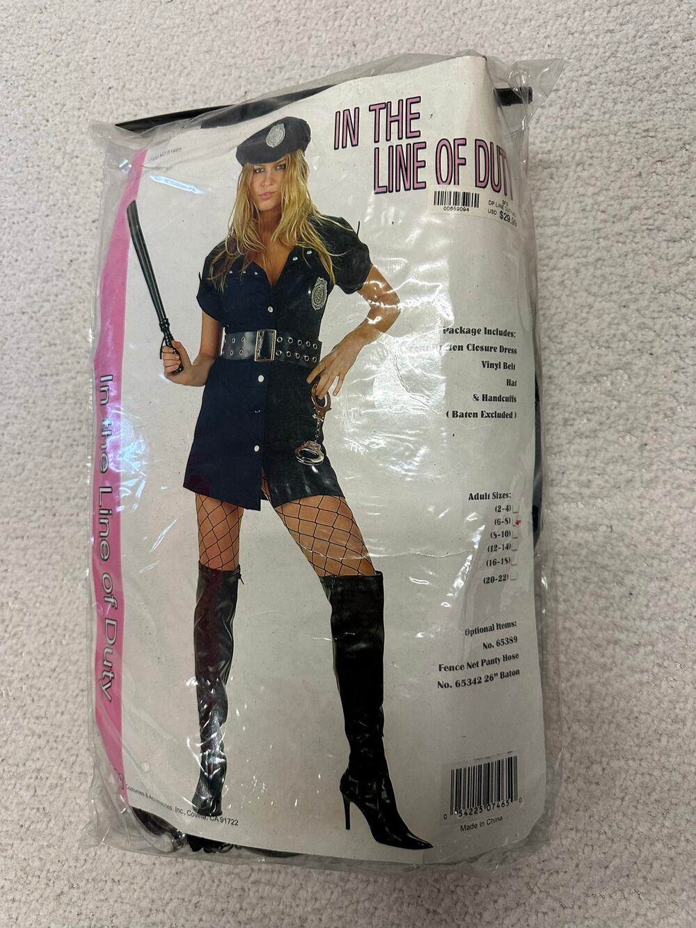 Womens In the Line of Duty Police Officer Costume Size 6/8